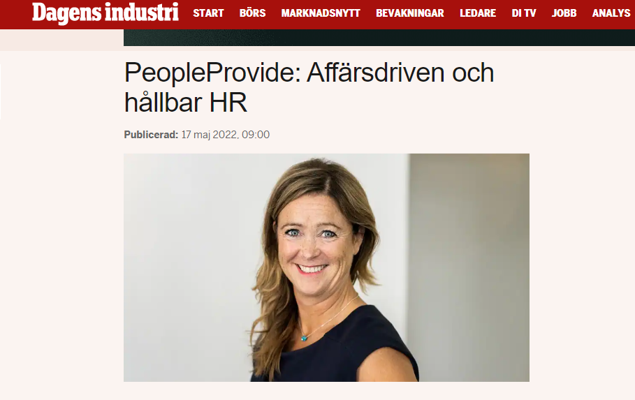 Intervju med Anna Möller i Dagen Industri - PeopleProvide